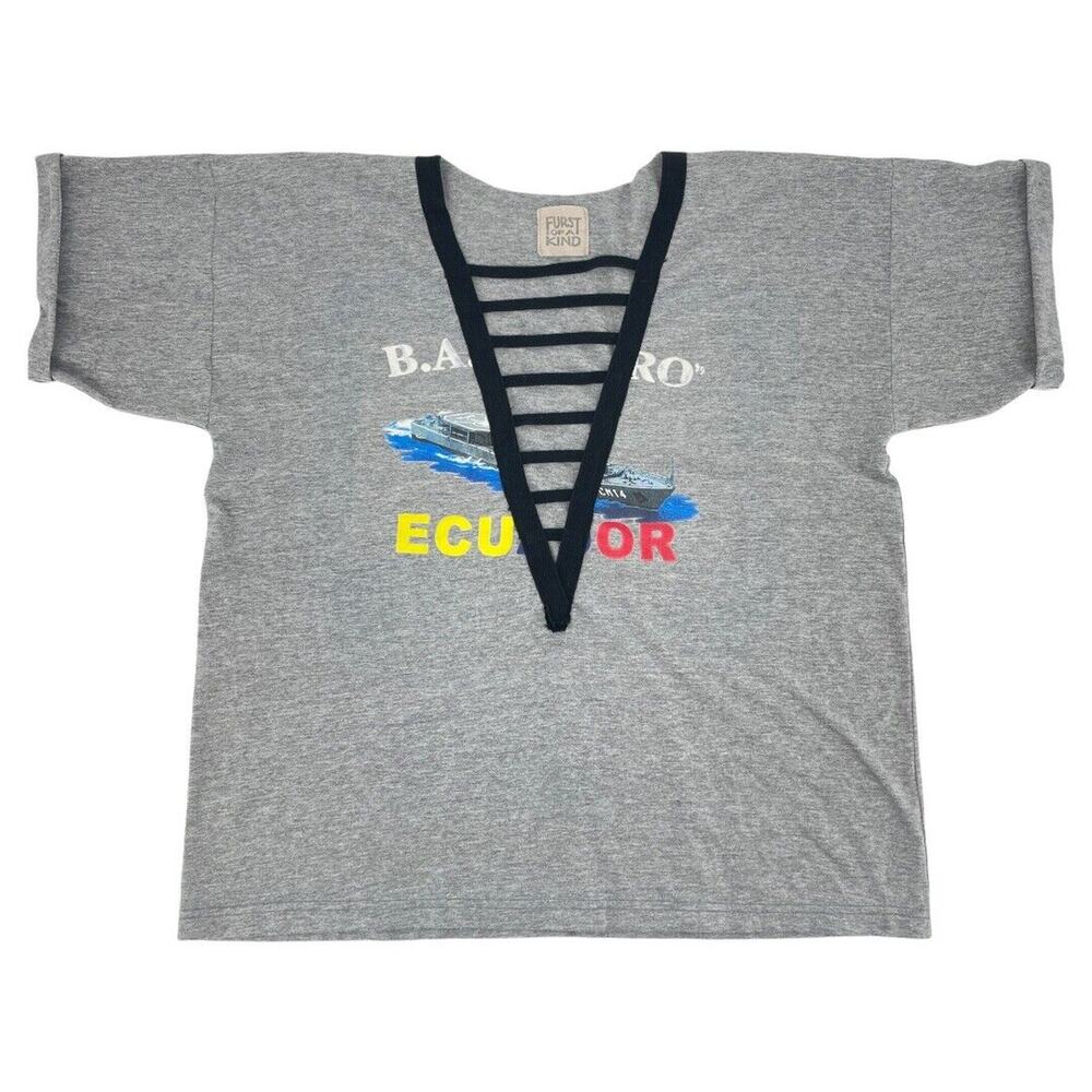 Furst of a Kind Upcycled Ecuador T-Shirt Ladder Cutout One Size Fits Most